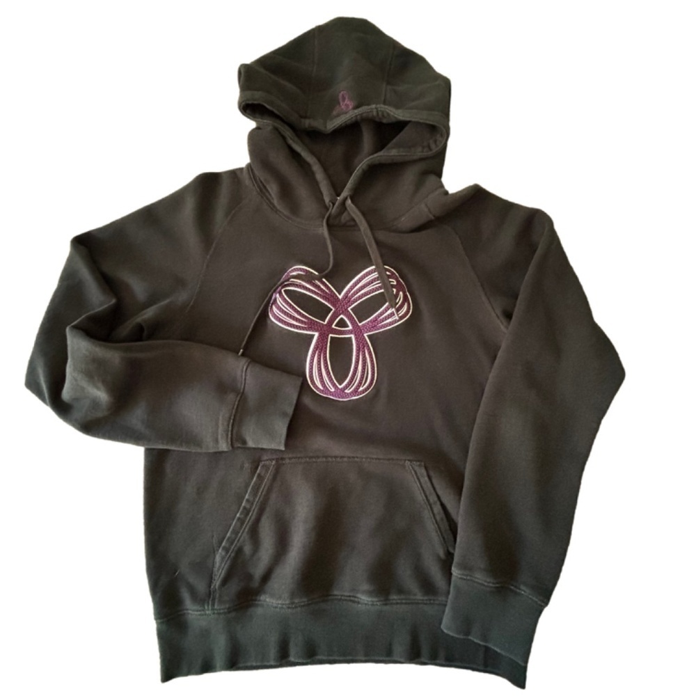 TNA pullover hoodie black with purple logo size M